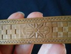 Antique English Carved Wooden Sliding Needle Case Box C1870