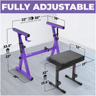 Purple Adjustable Keyboard Stand   Pu Leather Bench For 54   88 Key Digital Pianos