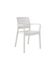 Grosfillex Us023004 Miami Lowback White Resin Stacking Armchair