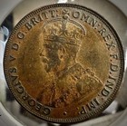 1929 Australia  King George V     indian Rev      1 Penny  Extremely Rare Variety 