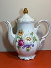 Coffee Pot Sugar Creamer Set Floral Gold Mitterteich Meissen Bavaria Germany