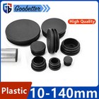 10-140mm Round Plastic Black Blanking End Caps Tube Pipe Inserts Hole Plug Bung