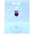 Vintage Crate   Barrel Large Purple Ball Stem Martini Glass 8 h X 5 w 3 5  Base