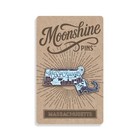 Massachusetts State Enamel Lapel Pin     Us State Collectible Souvenir Pin