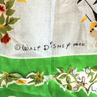 Rare 1950s Sleeping Beauty Rayon Silk Scarf Walt Disney Productions Japan Green