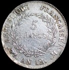 France Bonaparte Premier Consull 5 Francs An12 M Mint Toulouse Km 660 8  2405 