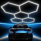 Hexagon Garage Lights 5 Grid Honeycomb Led Shop Gym Ceiling Light 6500k