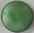 Pretty  Antique Green With Vibrant Flowers Hand Painted Enamel Guilloche Compact