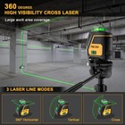 Prexiso 100ft Green Self Leveling Cross Line 360 Laser Level W tripod Line Laser