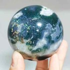 7 5cm Moss Agate Ball Mineral Specimen Stone Ball  Crystal Cave Agate Green