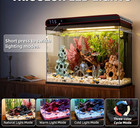 20 Gallon Glass Fish Tank Aquarium Starter Led Lights Filter Pump Temp Monitor 