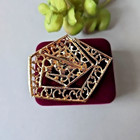 Vintage Art Deco Style Pin Brooch Gold Tone Glass Rhinestones Pin Brooch