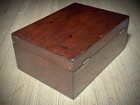 Mid Victorian  1830 To 1860s Antique Wooden Sewing Or Jewellery Box   Tray
