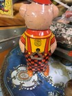 J  Chein   Co  Vintage Tin Pig Character Wind-up Key Toy Made In Usa Red