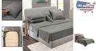 Hotel-quality 6 Piece Charcoal Gray Flex Top King Bedding - 1800 Thread Count