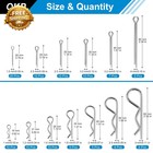 110pcs Hardware Pins Assortment Kit Zinc Plated R Clips   U Type Cotter Pins