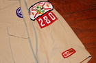 Boy Scouts Of America Bsa Men s Shirt Tan Large Vented Poly Microfiber Sewn Patc