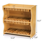 Cd Holder Rack  Bamboo Cd Rack Organizer With Rubber Feet  Dvd Display Shelf    