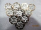 Chanel 10 Buttons  White  Gold  Tone Metal Cc   20mm So Pretty Lot 10