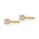 Real 14kt Yellow Gold Madi K 2mm Round Cz Basket Set Stud Earrings