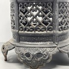 14    Antique Japanese Substantial Cast Iron Garden  Pagoda Candle Lantern