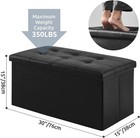 Faux Leather Folding Storage Ottoman Bench 30in Black Open Box  Read Description