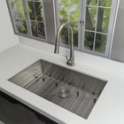 32 In  Undermount Kitchen Sink-16 Gauge Stainless Steel Single Bowl  Modern Desi