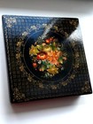 Mstera 1960 s  Lacquer Box Vintage Ussr Art Handmade Flowers Palekh