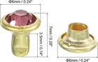 50pcs Gold Pink Rhinestone Rivets  6mm 0 24  Leathercraft Rivets Crystal Rivets
