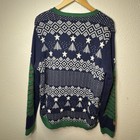 Ugly Christmas Sweater Cow Mens Xl Holiday Time Festive Knit Blue Unique Fun Top