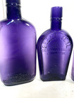 Vintage Purple Glass Whiskey Bottles  2 Embossed  2 Plain  Dug Bottles