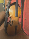 Antique Violin And Wooden Coffin Case