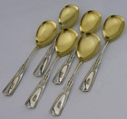 Heavy German 800 Solid Silver Ice Cream Spoons Set 150g 1930 Art Deco