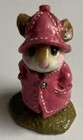 Retired Wee Forest Folk April Showers Pink M-180 Figurine In Box Signed Ap 1991