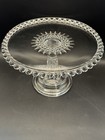 Cake Stand Eapg Beaded Raindrop From 1890   s Antique Glass Glows W  Uv
