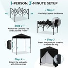 Eagle Peak Instant Pop Up Canopy With Adjustable Sun Wall 6x4 With 4 Sidewalls