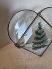 Stained Glass Sun Catcher Heart W  Clear Beveled Border   Tree Inside Stand