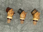 Vtg Hand Carved German Bottle Stopper   Pourer Lot Of 3 - Used 