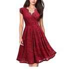 Evening Xmas Party Swing Dress Ladies Plus Size 8-24 Women Lace Mini Cocktail