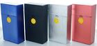 12 Pack 100   Push-to-open Plastic Cigarette Case W metal Finish Blue Black Red 