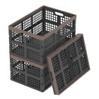 Cand 3-pack 42 L Plastic Collapsible Storage Crates  Stacking Folding Basket