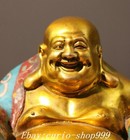 7 8  Xuande Pure Bronze Cloisonne Enamel Happy Laugh Maitreya Buddha Statue