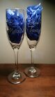 Wedding Flower Champagne Toasting Flutes Glasses Personalized Set Of 2 