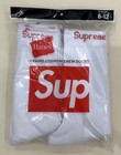 Supreme X Hanes Cushioned Crew Socks White Logo 4-pair Pack Size 6-12