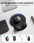 Ergonomic Mouse Pad With Gel Wrist Rest Support Large Non-slip Desk Mat Black