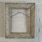 Vintage Ornate Picture Frame Ornate Carved Wood White Gold Fits 8 X 10