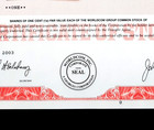      Worldcom Corporation 2003 Stock Certificate   Massive Accounting Scandal