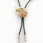 Gold Plating Eagle Head Western Cowboy Rodeo Bolo Tie