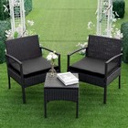 Pe Rattan Outdoor Patio Furniture Set With Cushions For Bistro Table And Chairs