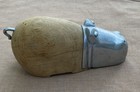 Rare Vintage Hand Carved Hippopotamus Figurine    house Hippo    W silver Tone Head